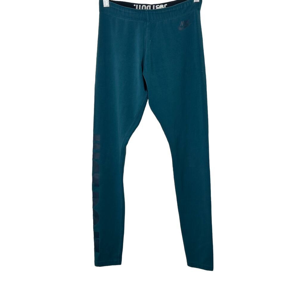 Nike Blue & Black JUST DO IT Leggings Women's Size Small